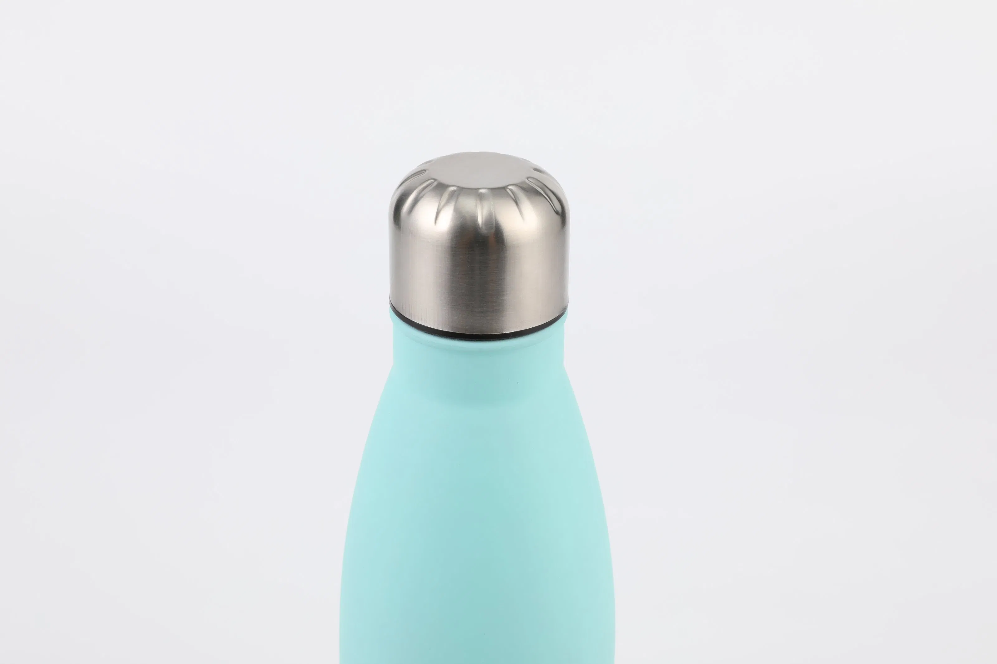 Grinkwell 500ml Double Wall Vacuum Insulated Light Green Metal School Stainless Steel Insulated Water Bottles