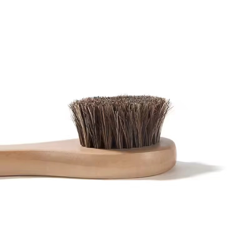 Long-Handled Natural Eco-Friendly Wooden Men's Facial Beard Cleaning Brush