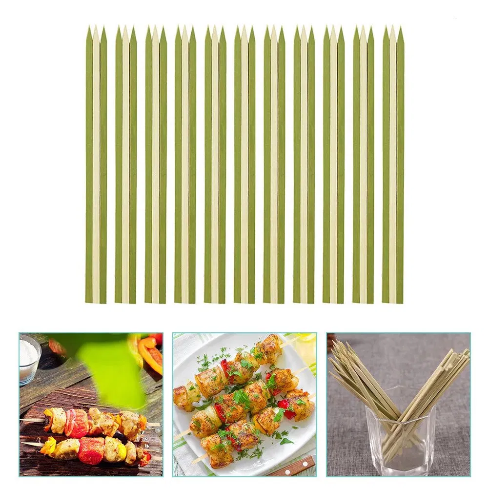 Eco-Friendly Bamboo Flat Skewers for Outdoor Grilling Kabob Skewers Barbeque Sticks