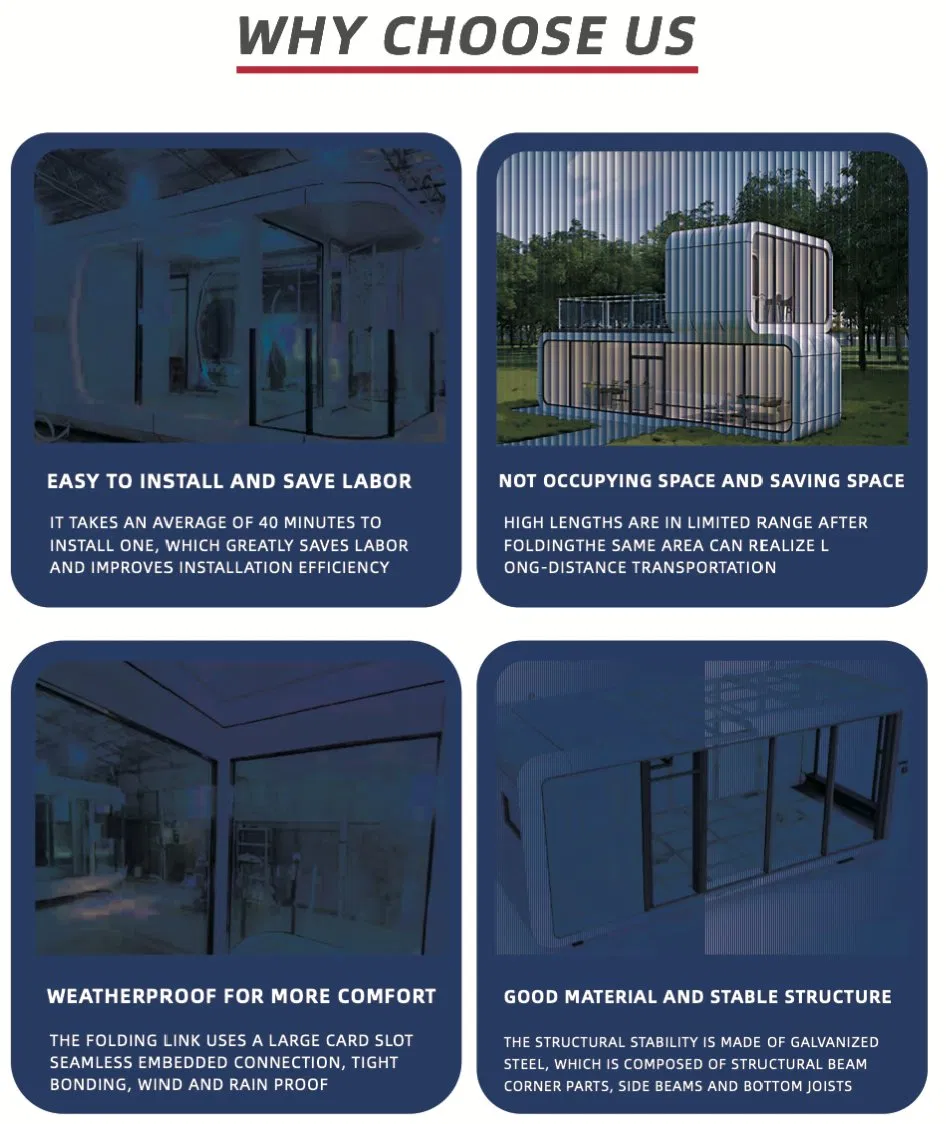 Popular Modern Steel Prefab House /Fast Assembly Steel Structure+Sandwich Panel Wellcamp Modular Prefab Hom for Residential Vacation Prefabricated House