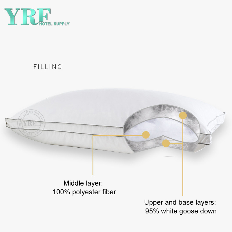 High Quality 5 Star Hotel Three Layer Space Soft White Goose Down Pillows