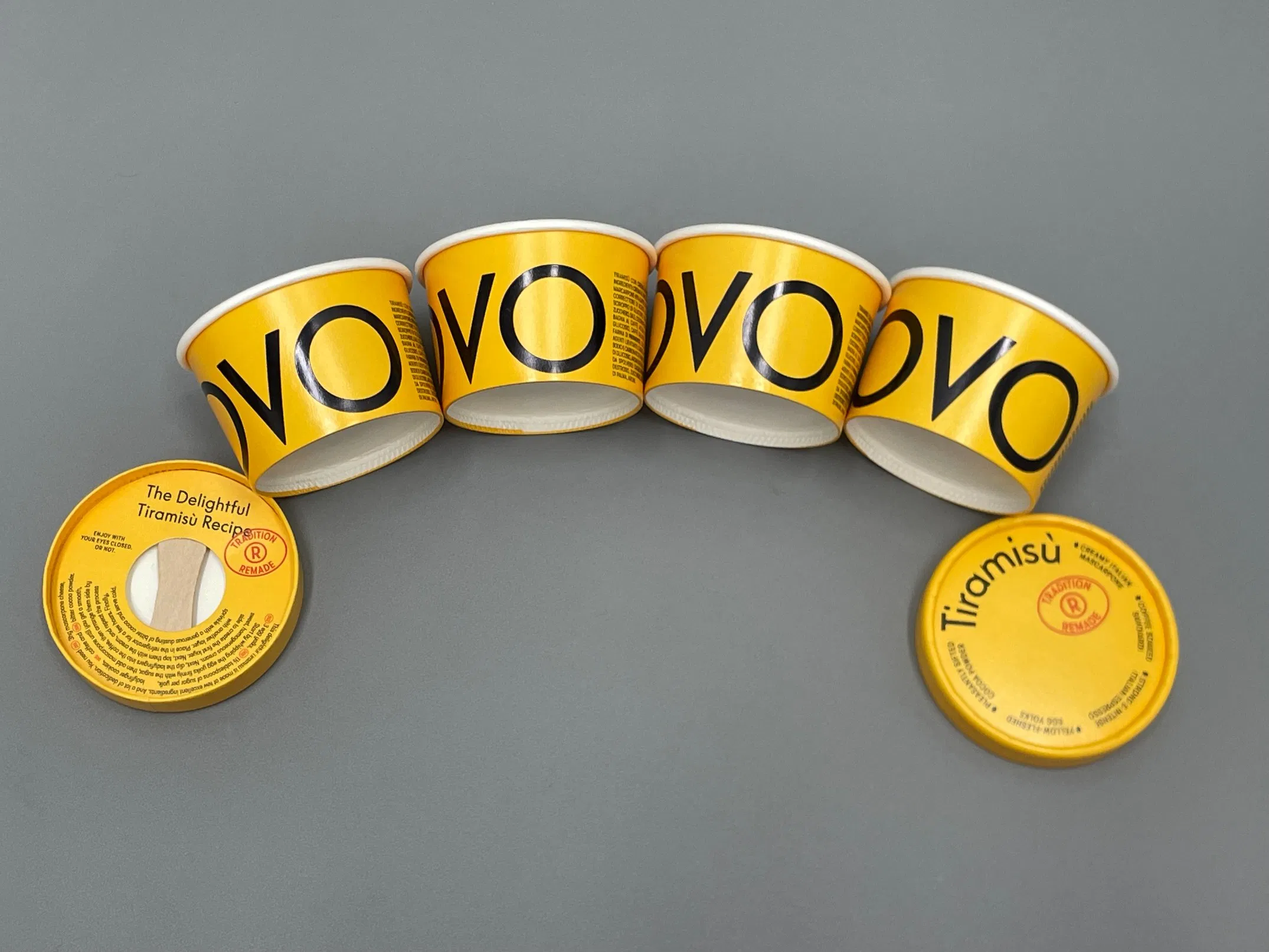 3oz 6oz 8oz Disposable Customized Paper Sundae Dessert Ice Cream Cup with Clear Dome Lid