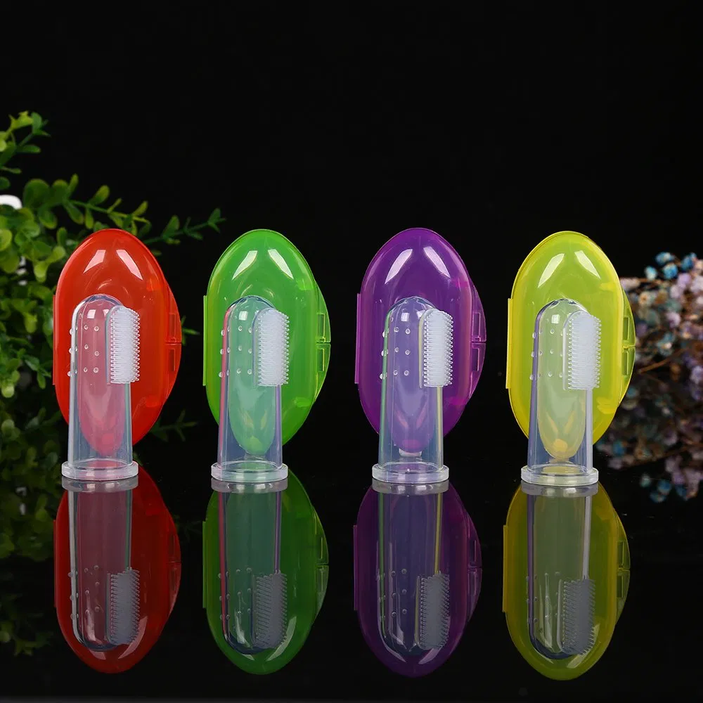 BPA Free Soft Silicone Custom Baby Finger Toothbrush