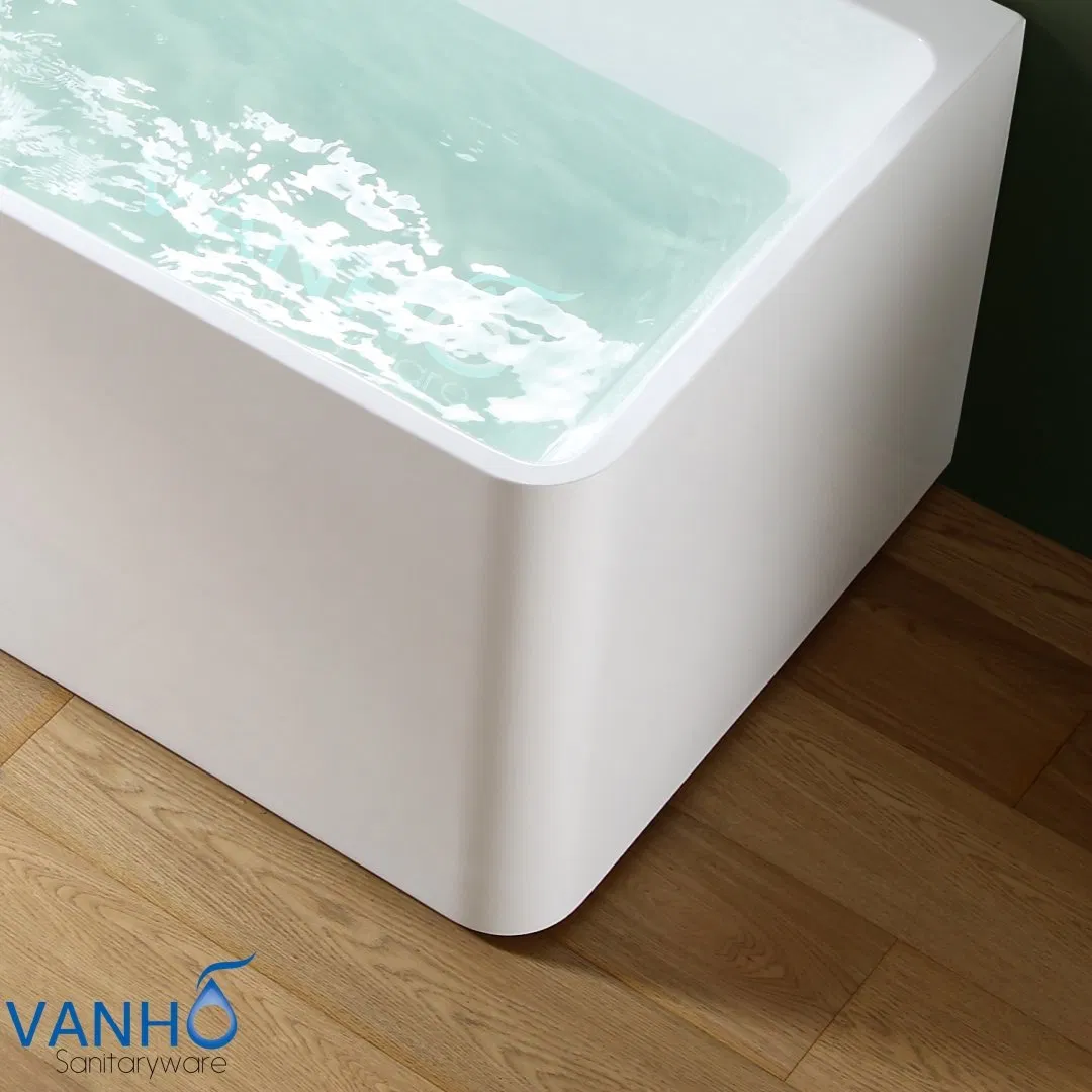 Акриловая ванна с полкой и сливом, 170 см, белая