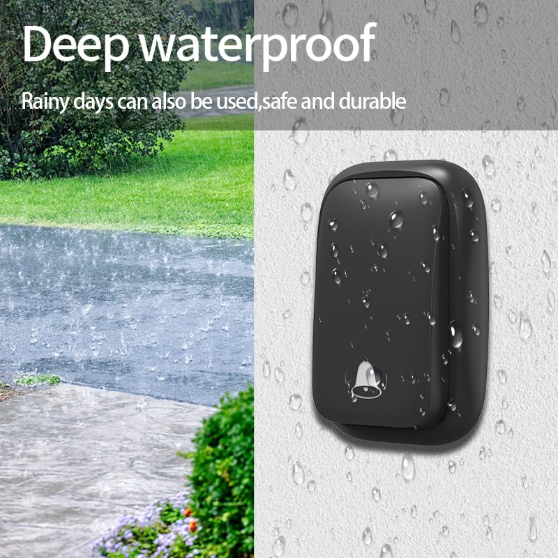 Plug-in Wireless Doorbell Strong Signal Kinetic No-Battery Required Wireless Doorbell