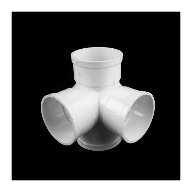 Zhongcai UPVC Drainage Pipe Fittings Cubic Cross 110mm for PVC Plastic Tube