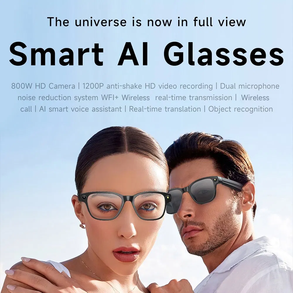 Smart Wireless Bt Voice Call Ai Glasses Camera Vlog Photo Sunglasses Translation Glasses Smart Glasses