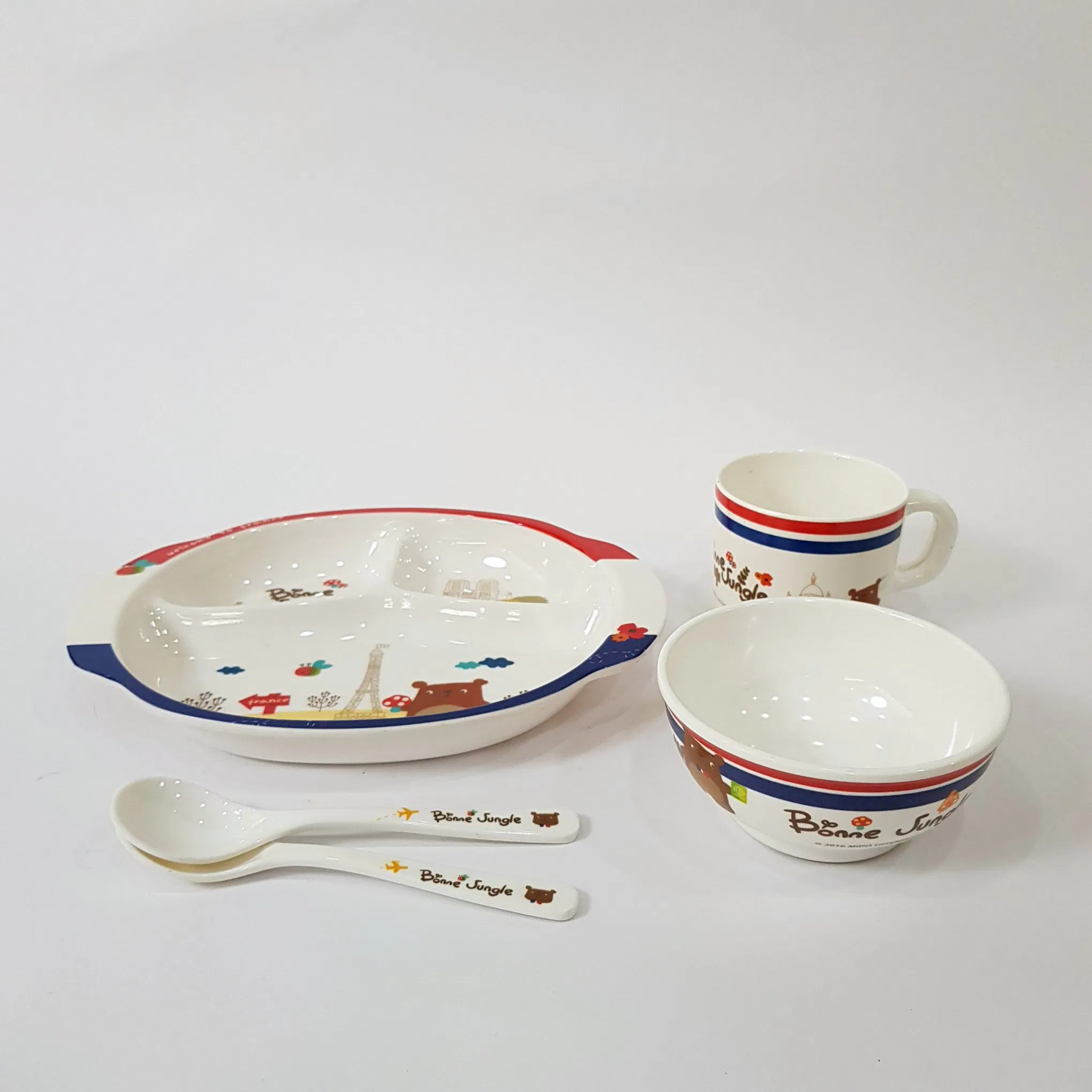 Melamine Oval Multicolor 3 Divided Plate Kids Tableware