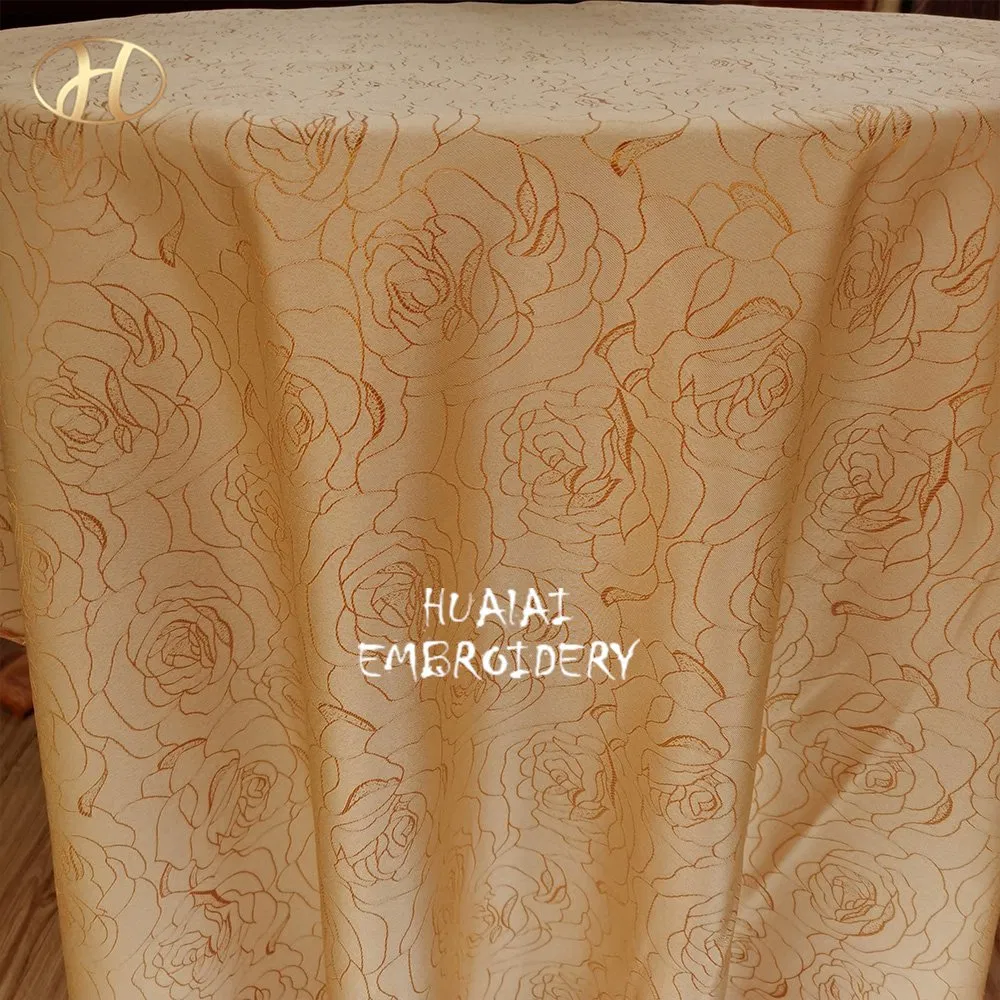 Factory Custom Hotel Jacquard Textile Dining Table Cover Cloth for Party