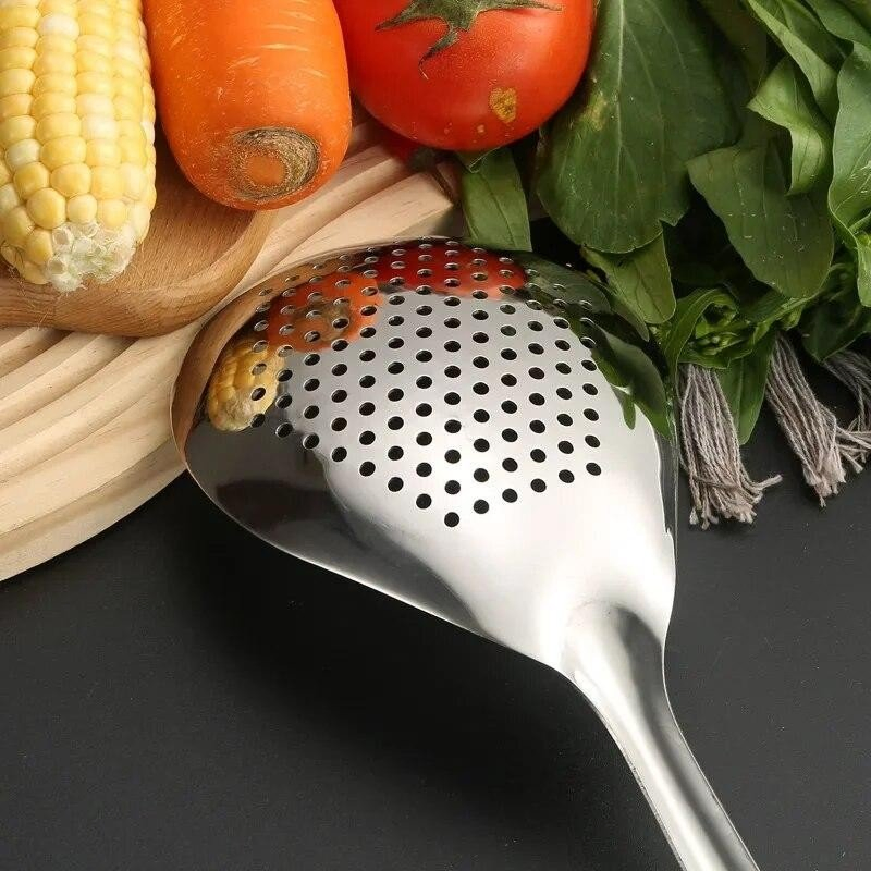 Stainless Steel Strainer Spoon Kitchen Colander Spoon Spoon Filter Strainer Food Scoop Perforated Skimmer Colander
