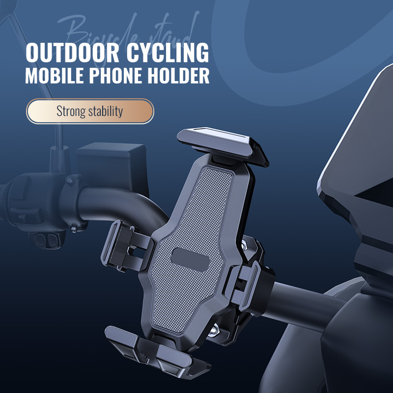 Outdoor Cycling Gravity Mobile Phone Holder with Locking Clamp for Bicycle Motorcycles