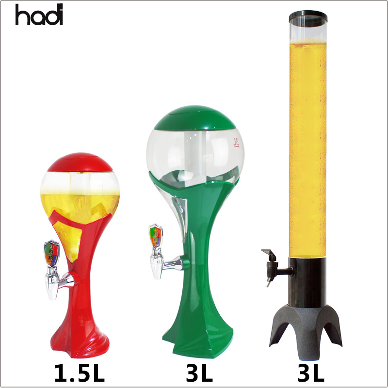Beer Equipment Wholesale Hot Sales Bar and Pub Table Top Draft Beer Dispenser LED Commercial 3L Beer Tower with Ice Tube Beer Dispenser