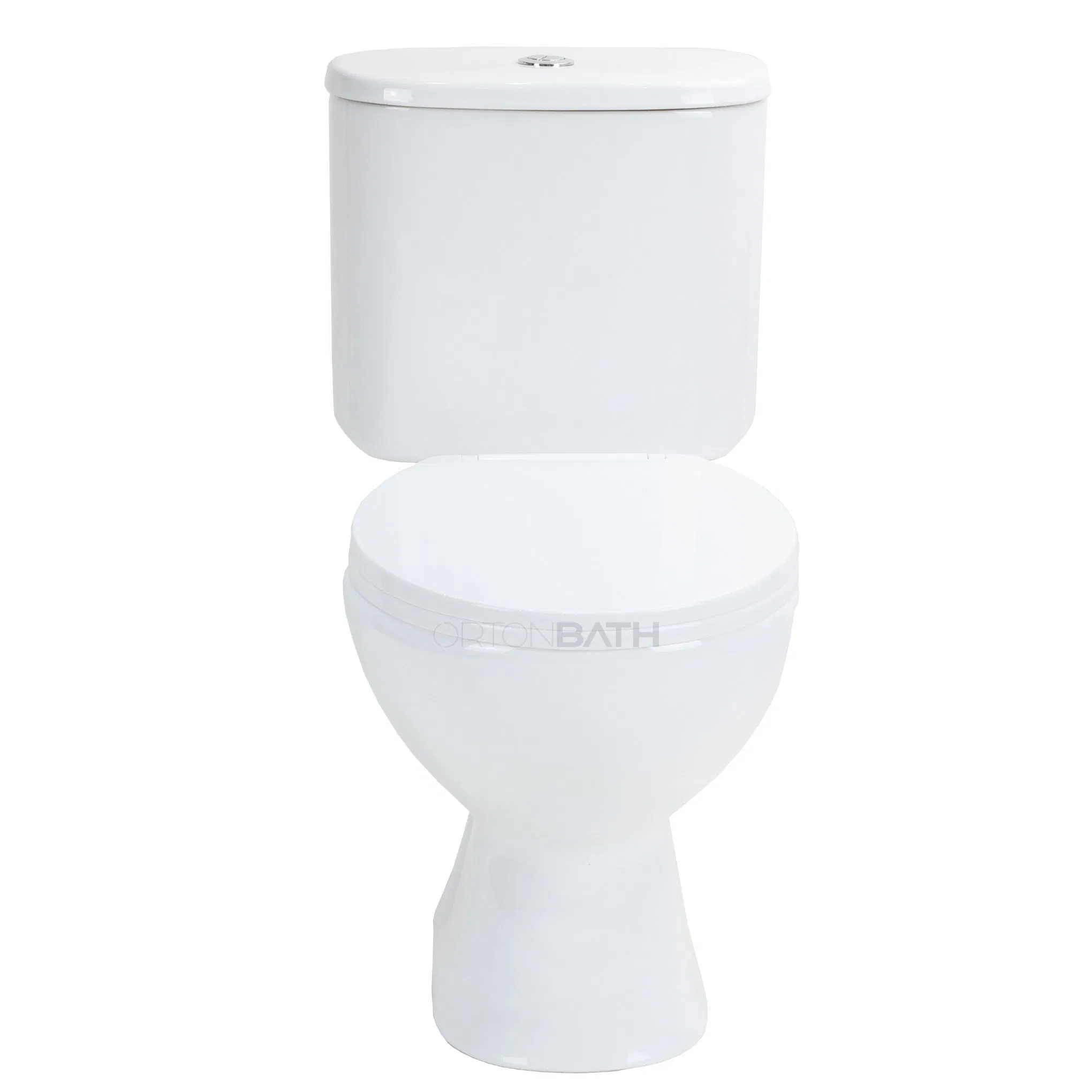 Ortonbath Economical Two Piece Round Toilet Bowl with Quick Release Toilet Seat