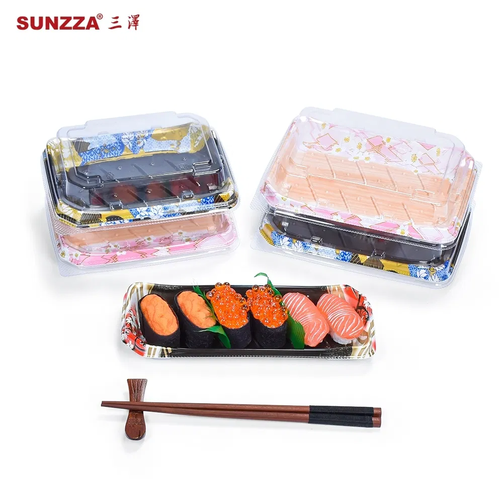 Plastic Disposable Food Container Anti-Slip Takeaway Disposable Sushi Lunch Box