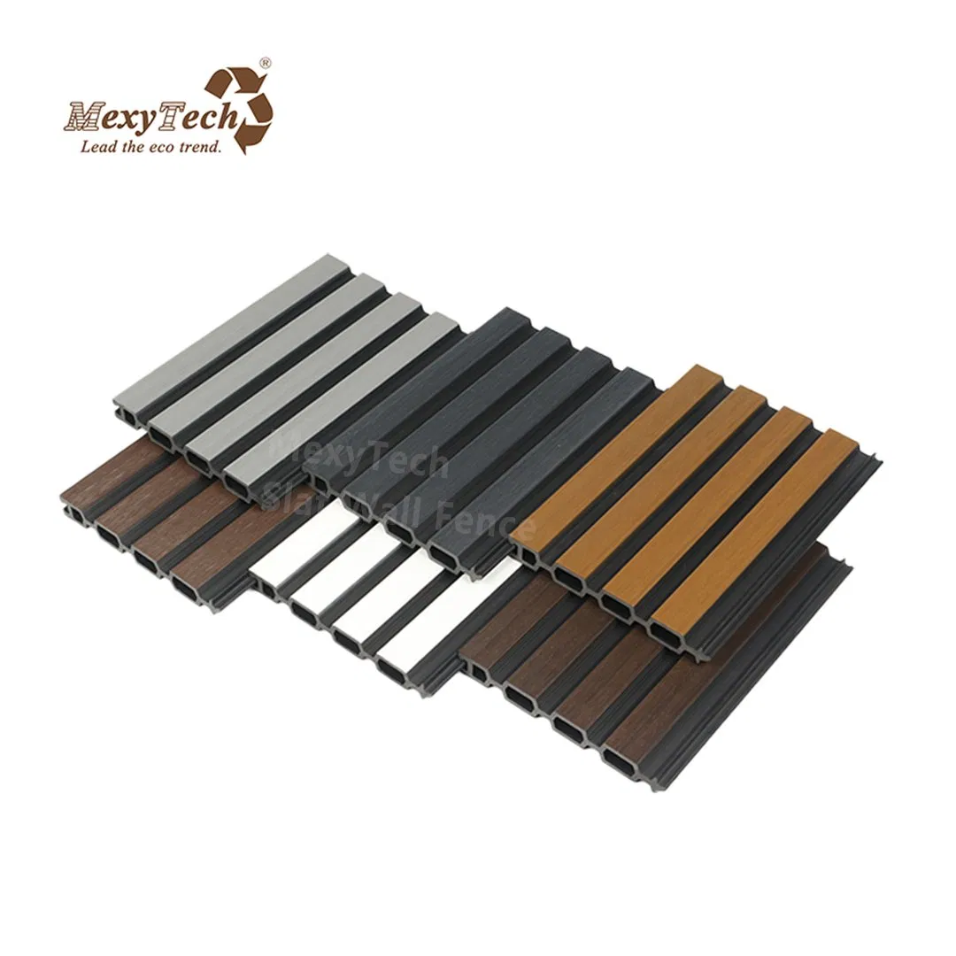 3D Grooved Design Garden Privacy Fence DIY Wood Composite WPC Fence Panel