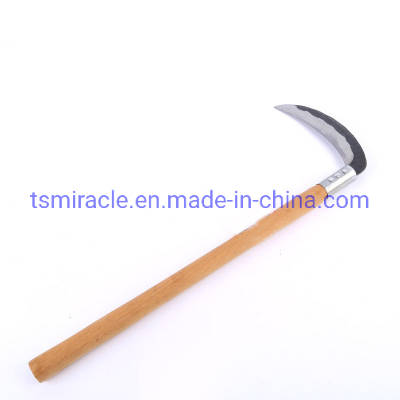 Agricultural Hand Tools Farming Scythe Garden Grass Pruning Sickle with Wooden Handle