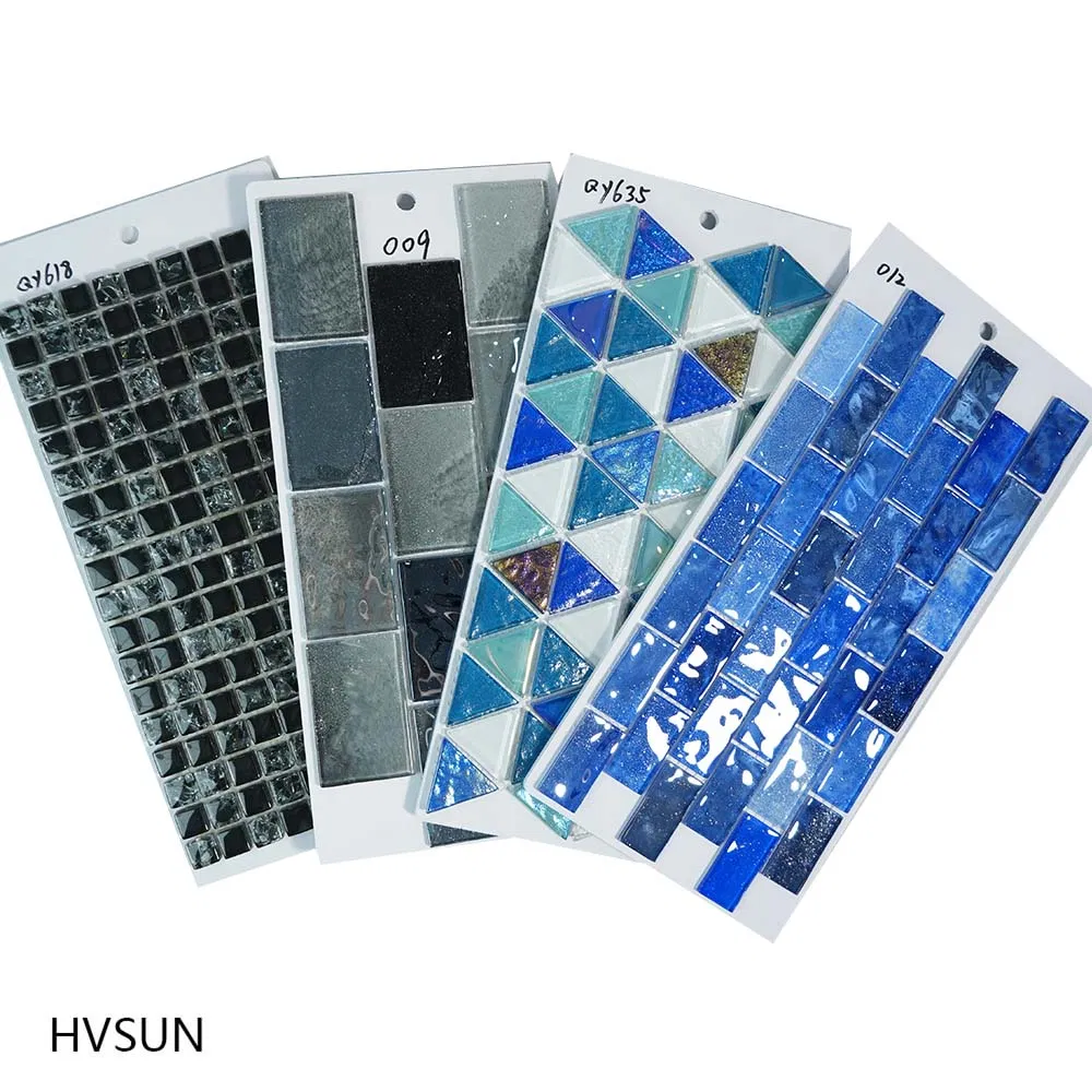 Swimming Pool Fish Pool Modern Crystal Glass Mosaic Bathroom Interior Wall Mosaic Crystal Mosaic