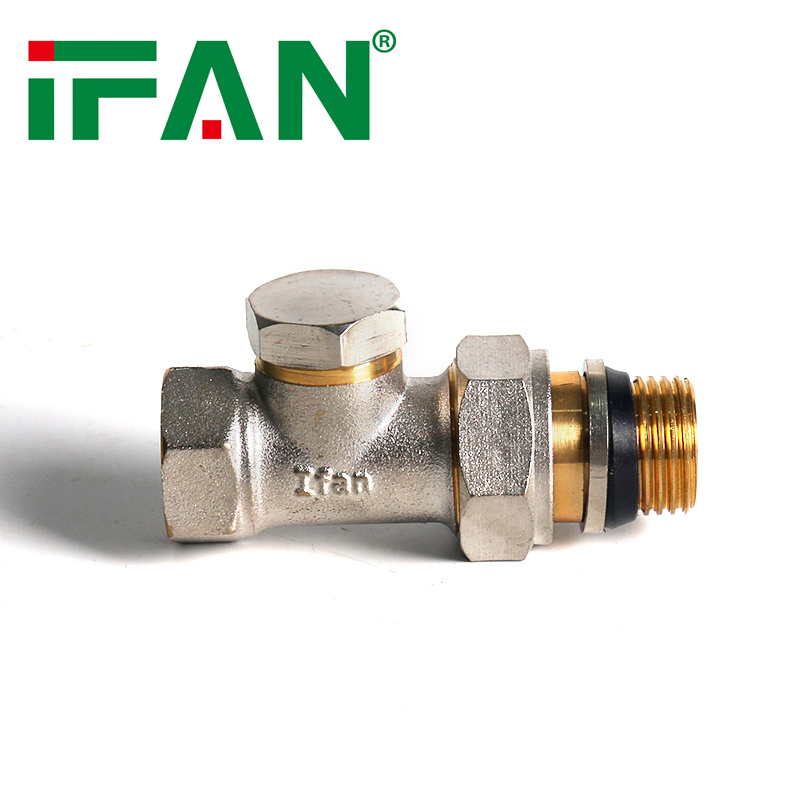 Ifan ISO15875 Brass Radiator Valve 1/2"-3/4'' OEM Brass Straight Return Radiator Valves
