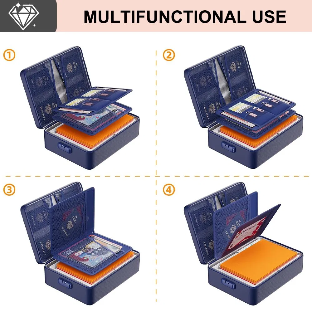Portable Fireproof Safe Document Bag for Home Office and Travel