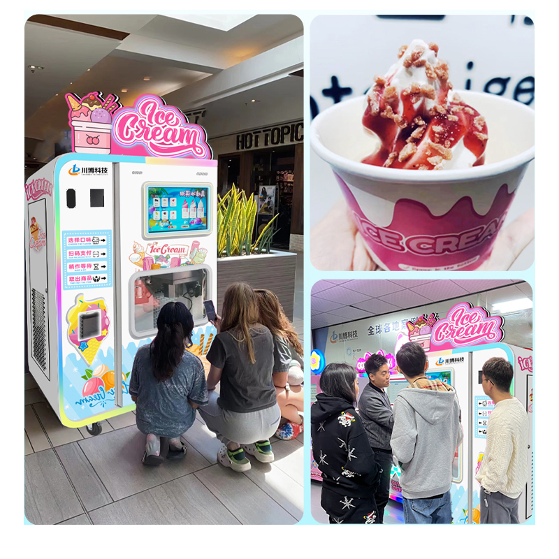 Manufacturer Soft Serve Ice Cream Making Machine Fully Automatic Ice Cream Vending Machine for Amusement Parks/Cinemas