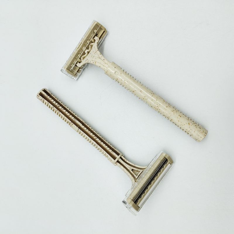 OEM Custom Eco-Friendly Straw 2 Blade Shavers Hotel Disposable Razor