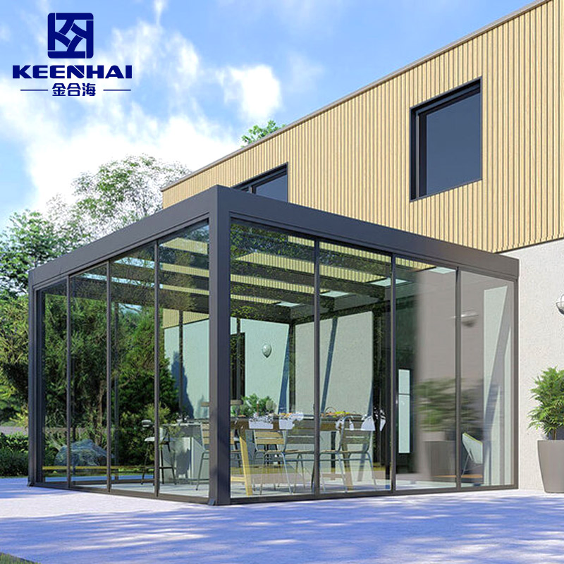 The Newest Garden Shed House Steel Wholesale Modular Prefab Glass House Outdoor Glass Room Roof Sunroom