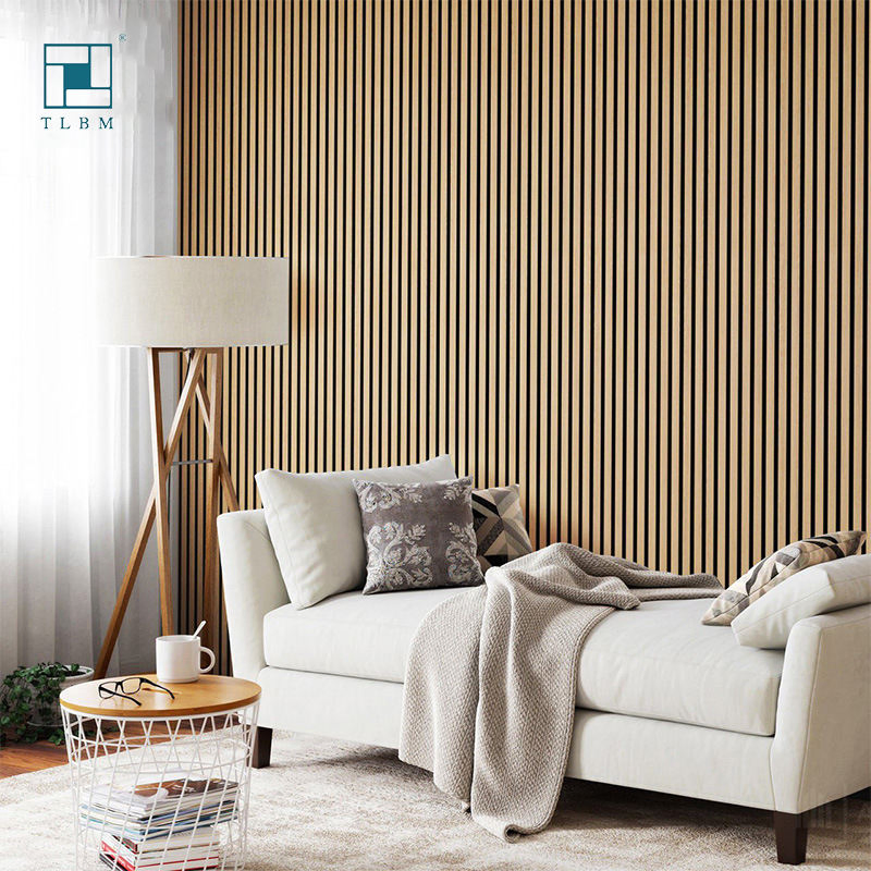 Acoustic Wood Wall Panel MDF Jintailong Wood Slatted Wall Acoustic Felt Panels