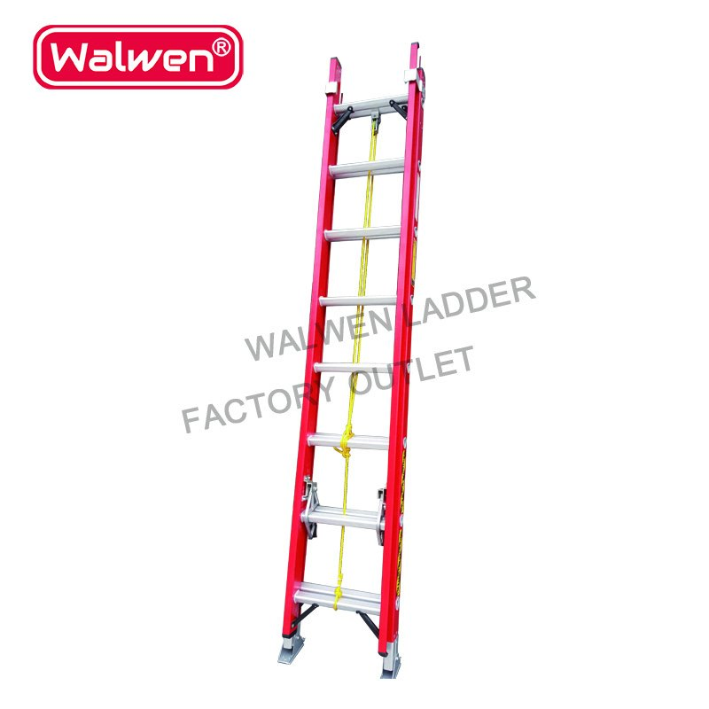 Color Customized Warehouse 5m Telescopic Fiberglass Extension Ladder