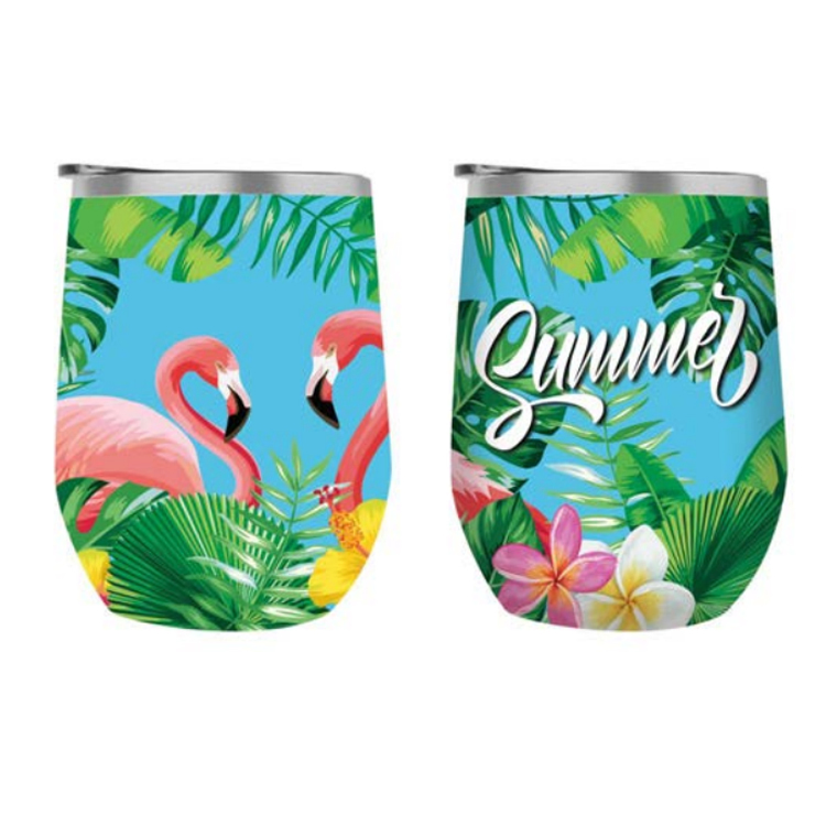 Custom Logo Tourist Souvenir 12oz Double Wall Insulated Stainless Steel Travel Mug Egg Shape Shot Glass Wine Tumbler