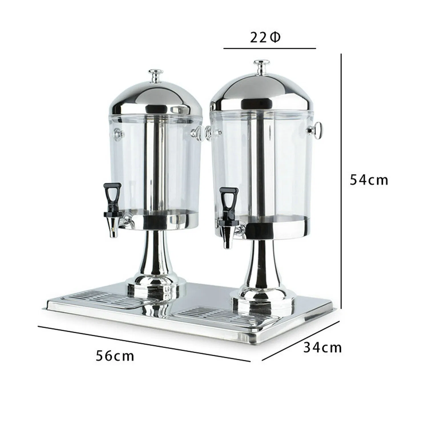 Common Type PE Body Stainless Steel Milk Juice Dispenser Two Faucet