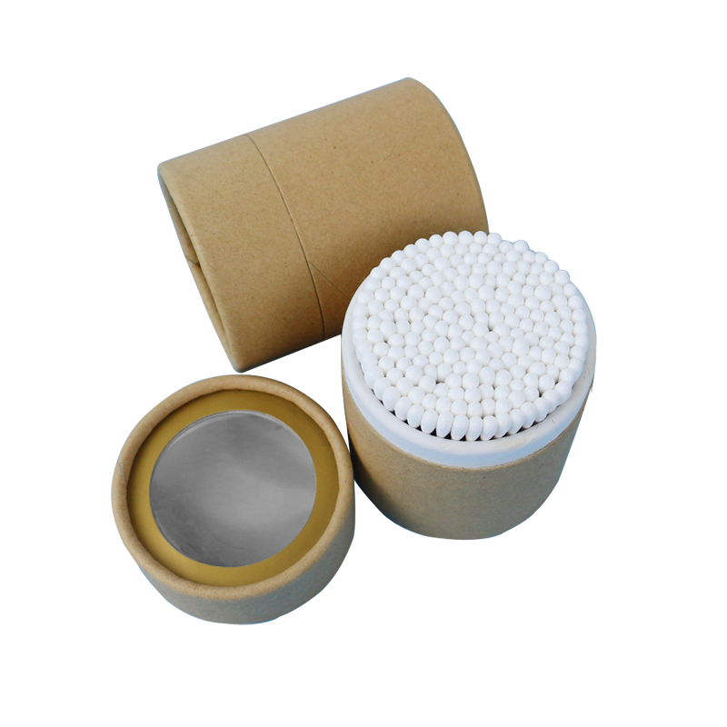 Premium Organic Cotton Buds 200PCS Paper Box Packed Bamboo Stick Ear Cleaning and Makeup Tool Cotton Swabs
