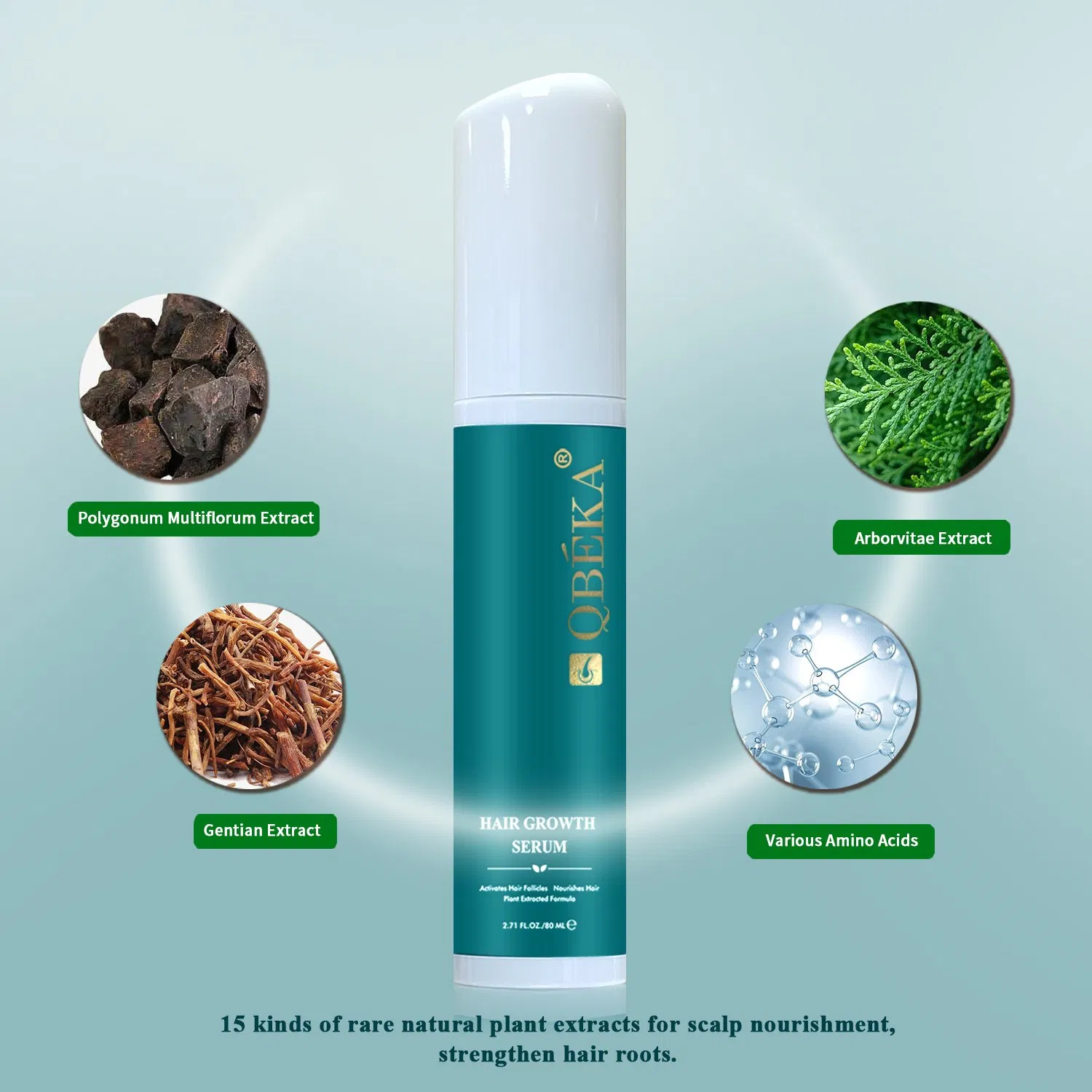 Hot Sell Qbeka Herbal Hair Loss Prevention Treatment Growth Serum