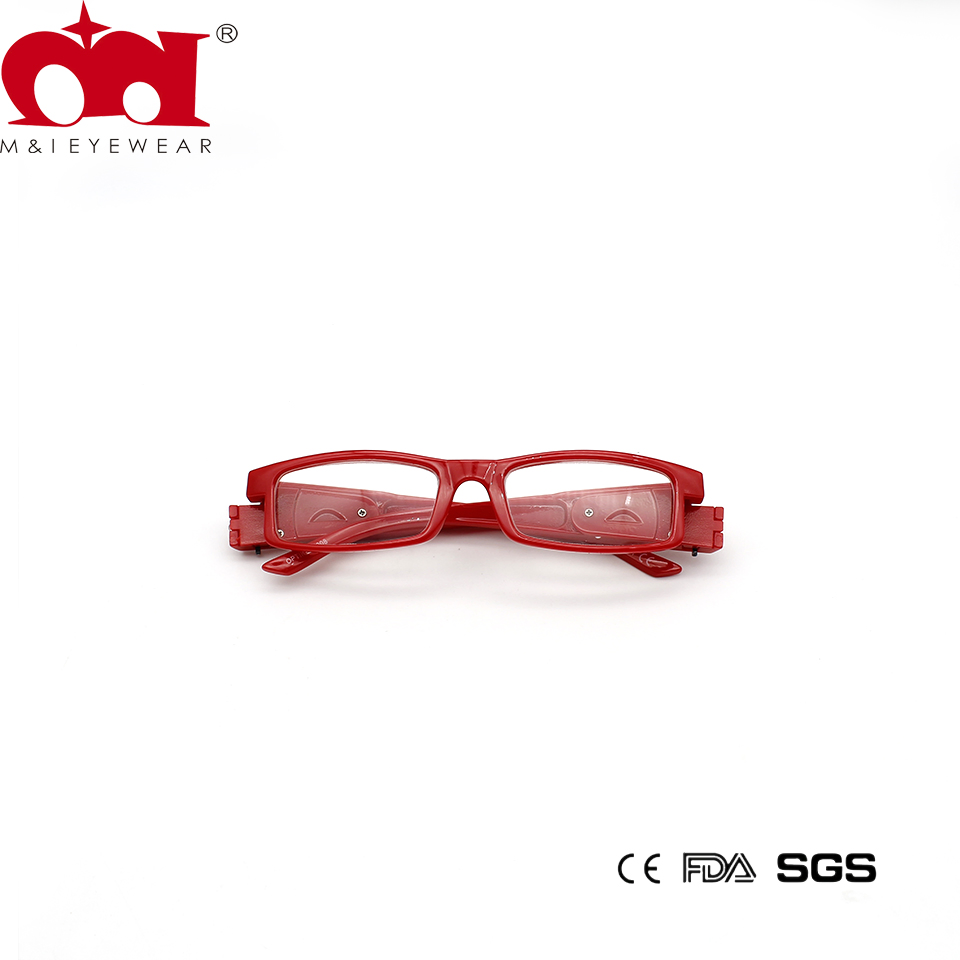 Red Reading Glasses with Lamp Light Rectangle Convenience Reader