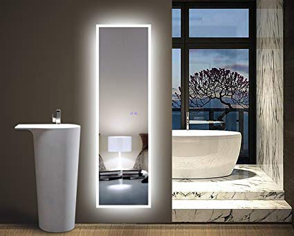 Wall Mounted Full Length Touch Sensor Salon Barber Illuminated LED Backlit Mirror with Touch Sensor Anti- Fog
