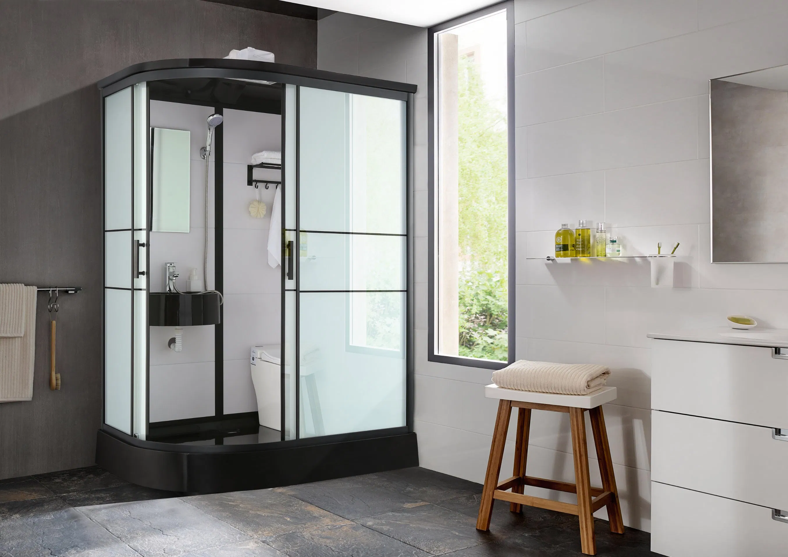 Walk in Shower Enclosure All in One Bathroom Prefab Bathroom