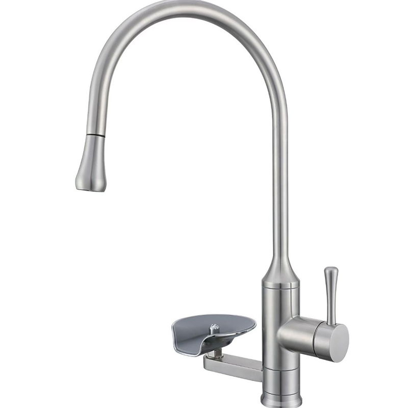 European Style Pull-out Hot and Cold Kitchen Splash-Proof Faucets Come with a Built-in Cup Washer