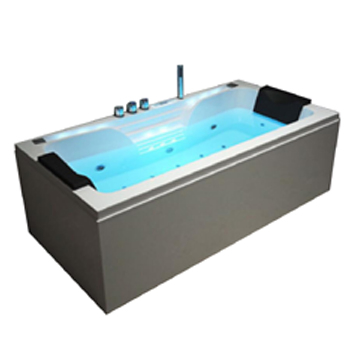 Factory Rectangle Shape Acrylic Touch Screen Freestanding Massage Bathtub for Double 2 Person SPA Tubs Whirlopool Bathtub