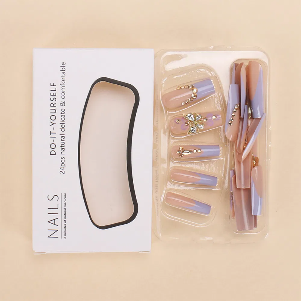 Customized Handmade Press on Nail Acrylic Luxury Long Full Cover Fake Artificial False Nails Art Sets