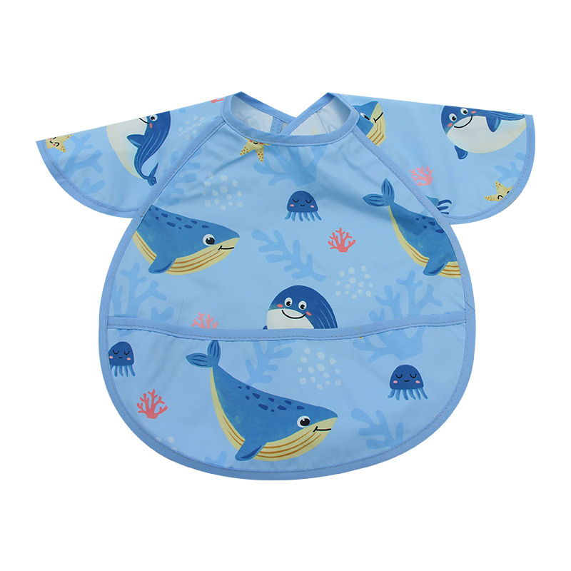 Summer Thin Children's Coveralls and Aprons, Baby Food Pockets, Sleeveless and Light Twill Fabric Boys and Girls for Bibs