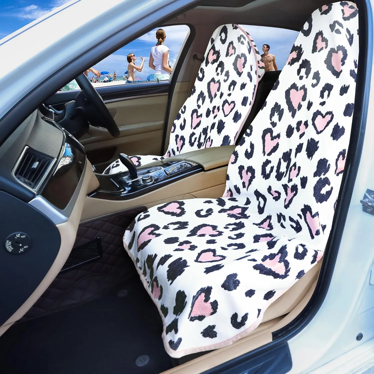 Universal Fit Sweat Towel Car Seat Cover for Gym Workout Running Swimming Beach and Hiking