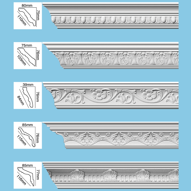 Factory Price Skirting Polyurethane Ceiling Cornice Mold Interior Decorative PU Crown Moulding