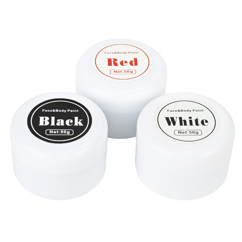 Single 3G 10g 50g Halloween Black Red White Painting Oil Based Cream Face Body Paint