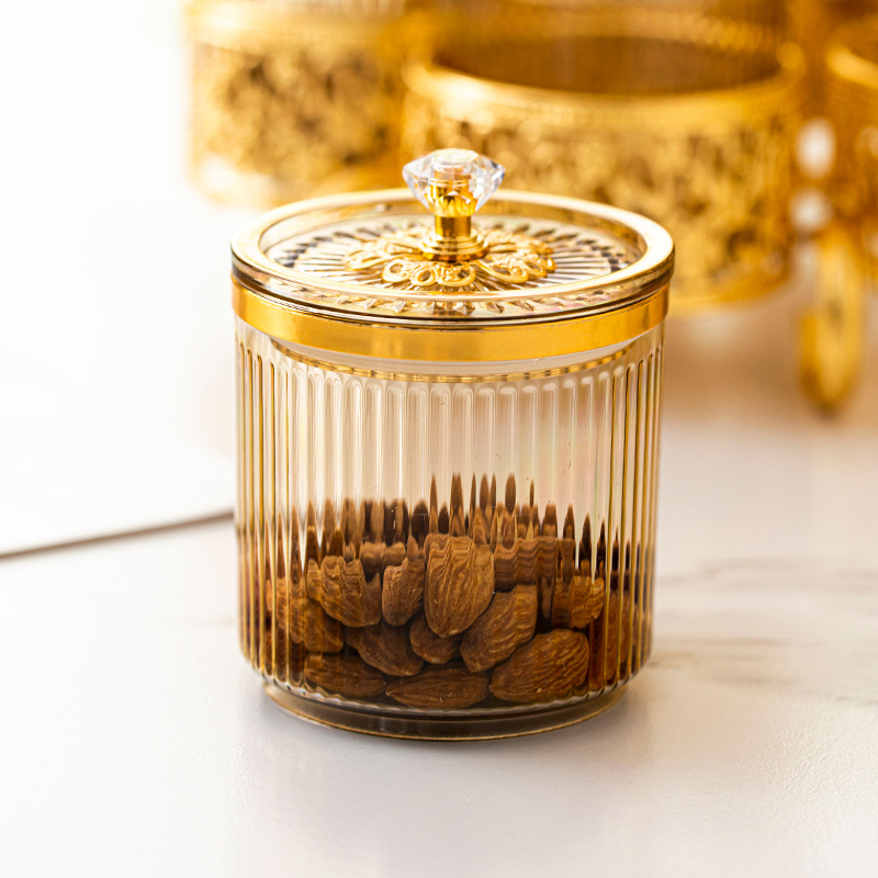 Featuring 6 Acrylic Airtight Containers and a Gold-Plated Iron Candy Bowl