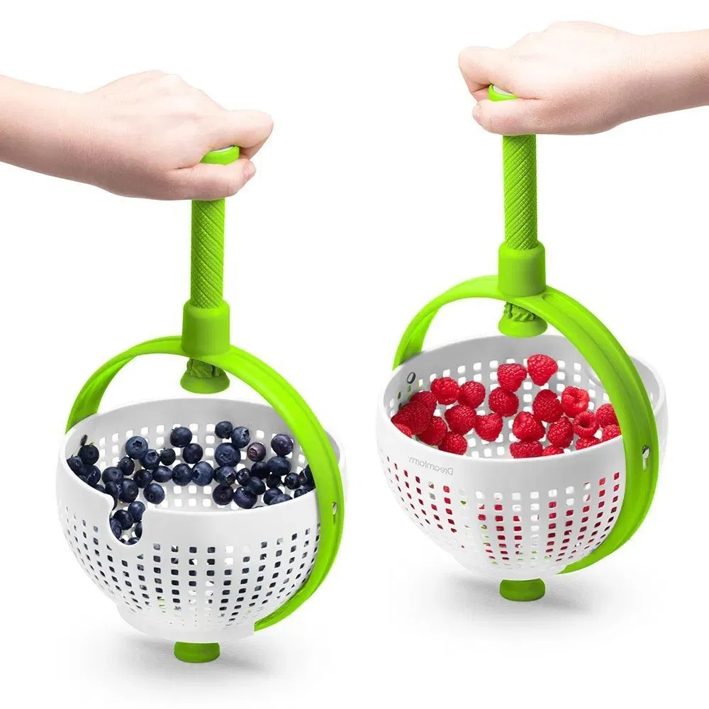 Washing Basket Rotating Vegetable with Handle for Kitchen Tool Wbb21058