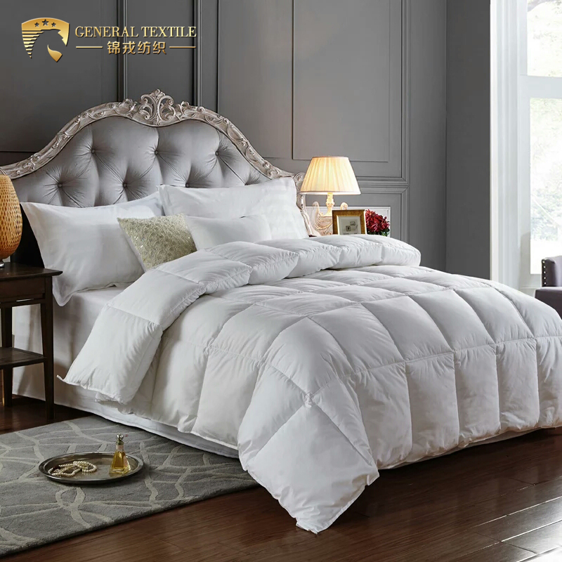 Luxury Cotton Fabric Hotel Duvet 90% White Duck Down Quilt