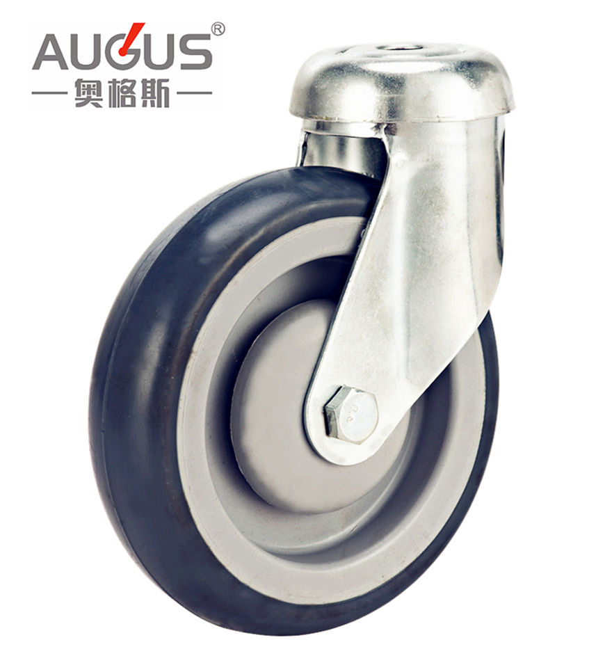 5-Inch Shopping Carts Caster with PVC Wheel Swivel Caster