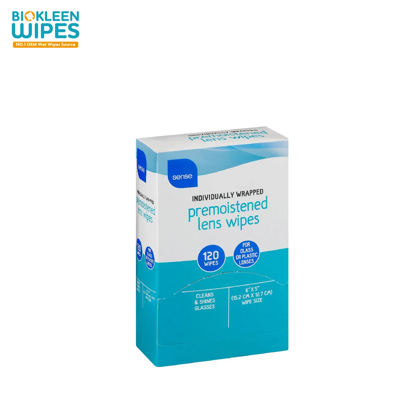 Biokleen 100 Pack OEM Anti Fog Lens Wipes Anti Fog Lens Cleaning Wipes Lens Clean Wet Wipes