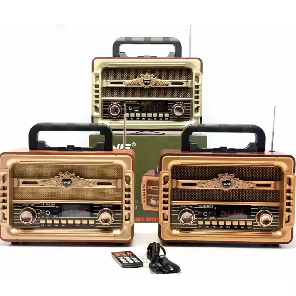 Ретро радио NS-8082BT с Bluetooth, деревянный корпус