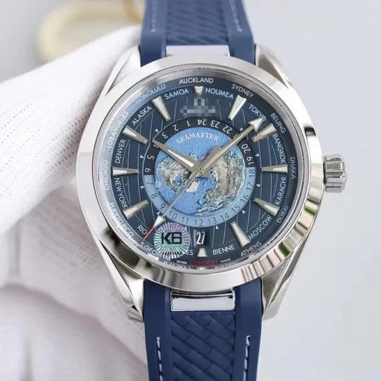 Men's Business World Dial Blue Planet Automatic Mechanical Watch