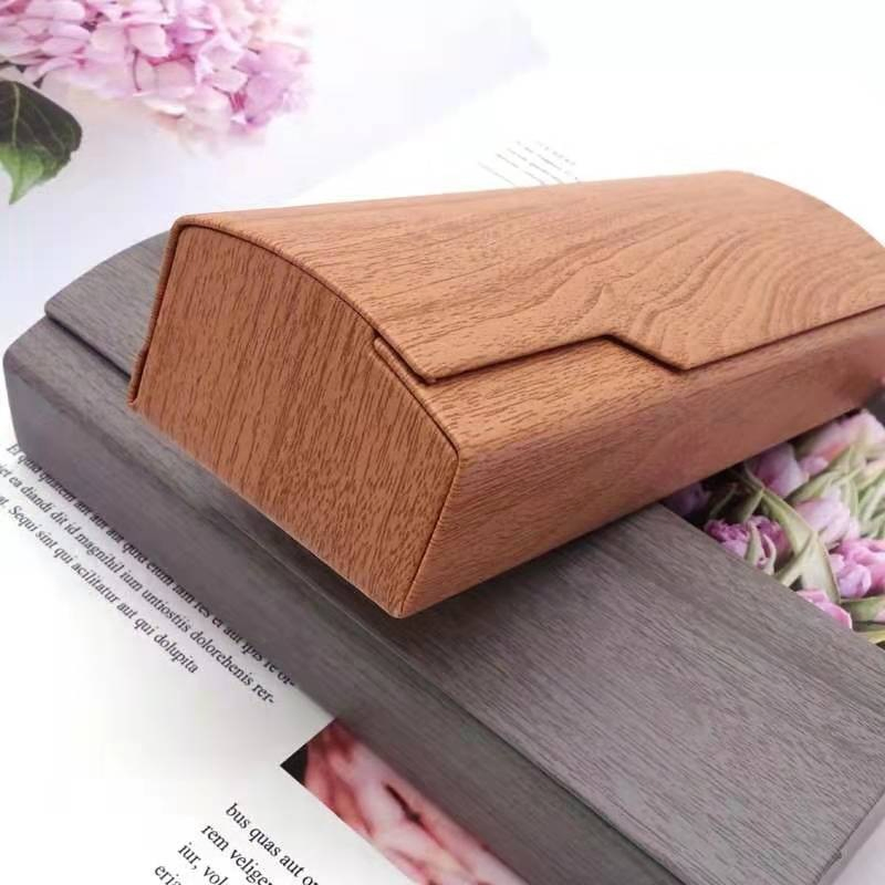 Custom Latest New Anti-Extrusion Wood Grain Eyeglass Suit Glasses Case Sunglasses Box